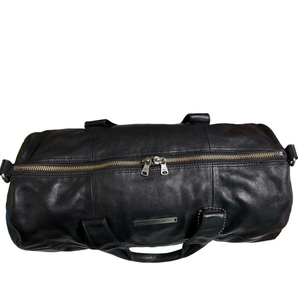 John Varvatos Dark Leather Duffel Bag - Picture 4 of 15